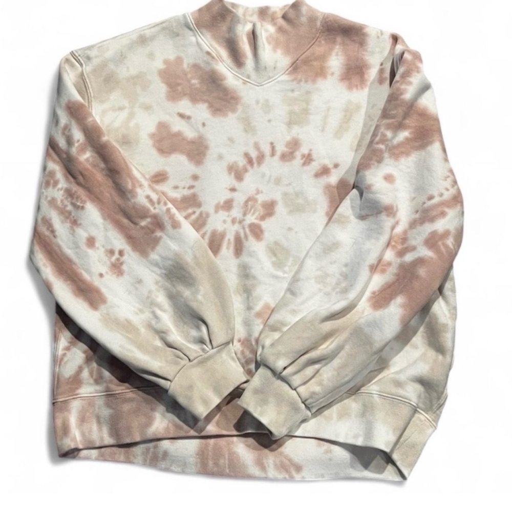 Abercrombie & Fitch Beige and Brown Tie-Dye Sweatshirt